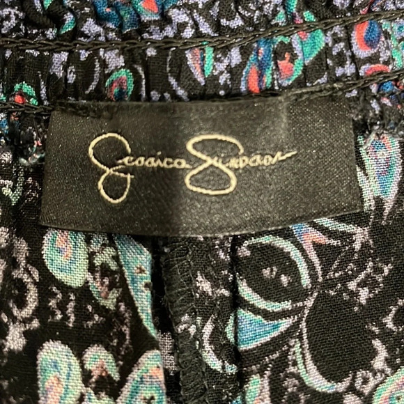 NWT Jessica Simpson Black Paisley Wide Leg Pants S - Picture 13 of 16